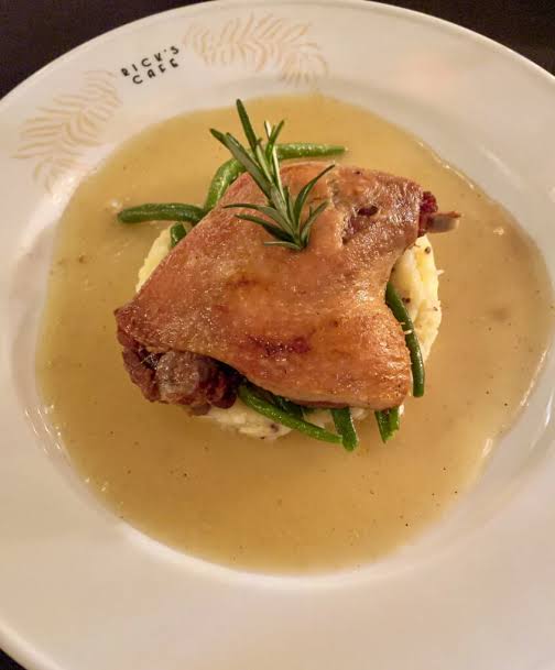 Rick's Café Casablanca signature dishes Linguini With Smoked Salmon And Capers
Duck Confit
Baked Sea Bream Fillets